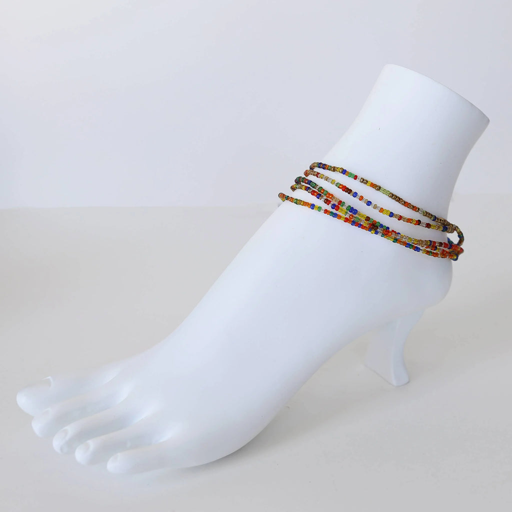 Beaded Anklets, Set of 12