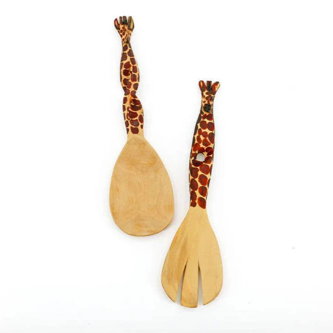 Wooden Serving Spoons, Twisted Giraffe