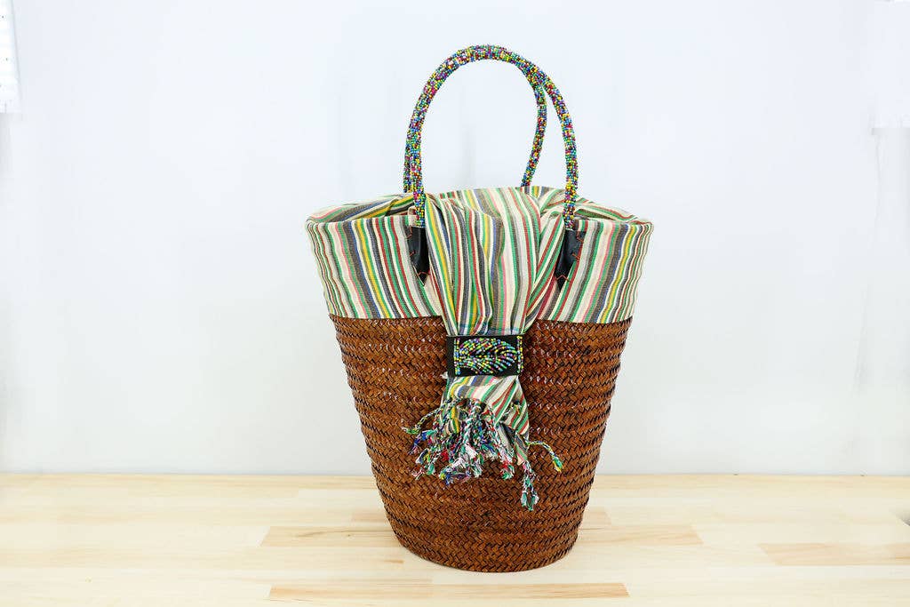 Kikapu Lamu Caramel Tote Basket