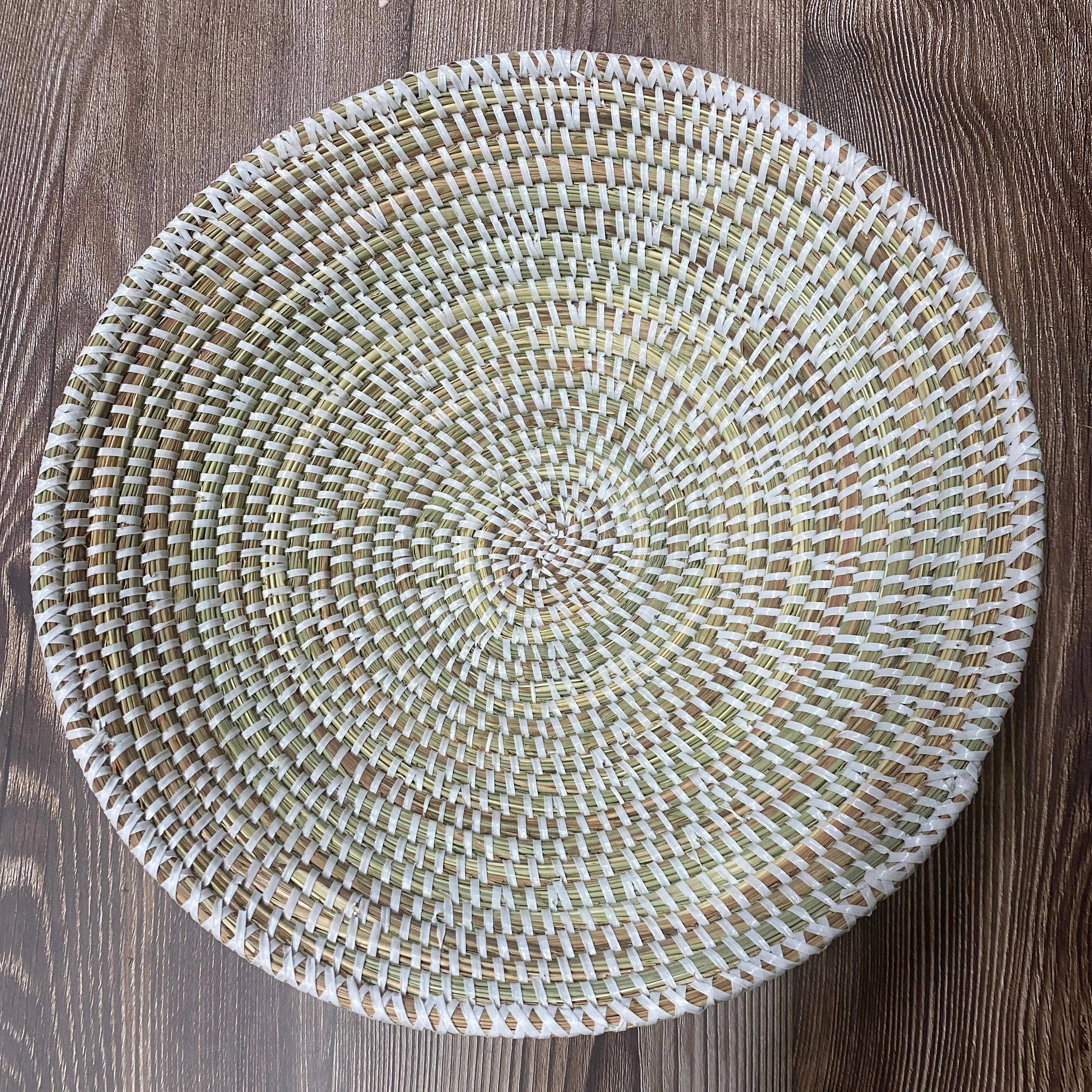White Sweet Grass African Wall Basket