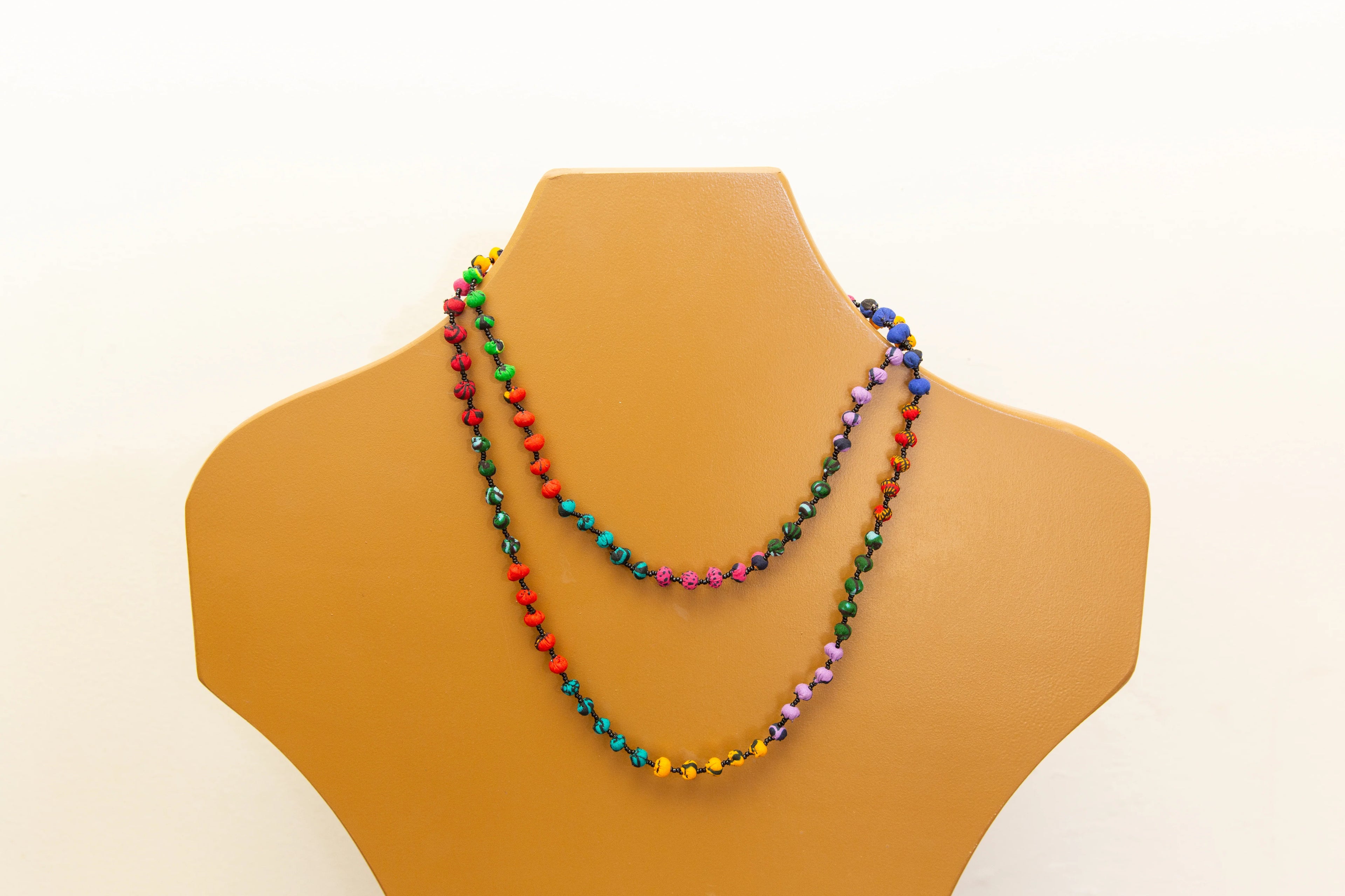 Fabric and Bead Necklace