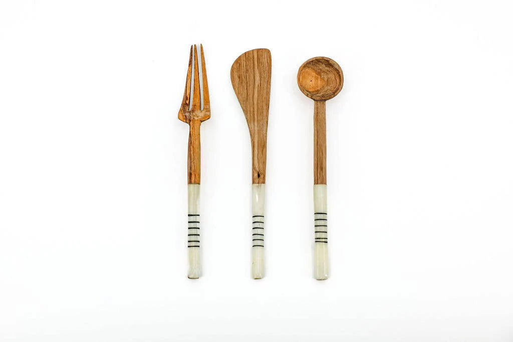 Wood and Bone Cutlery set