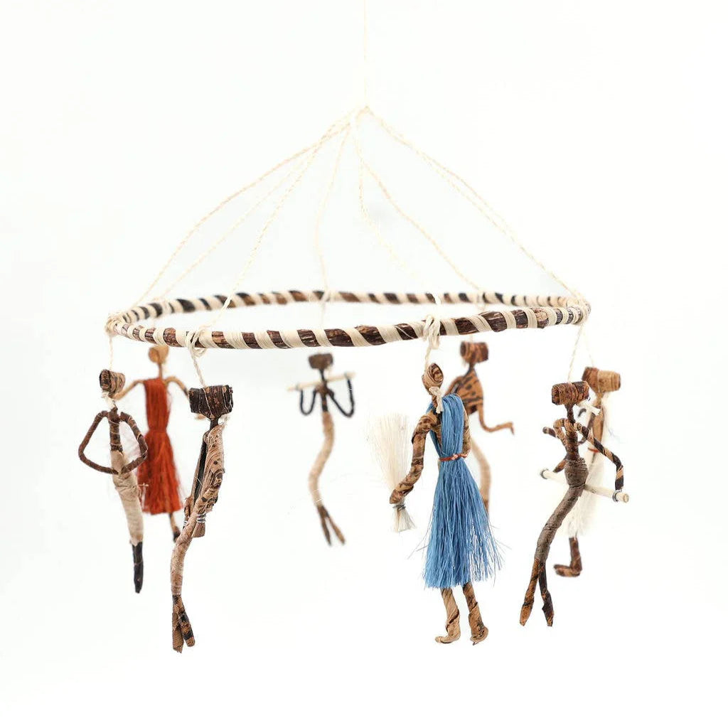 Handmade Banana Leaf & Sisal Dancer Mobile