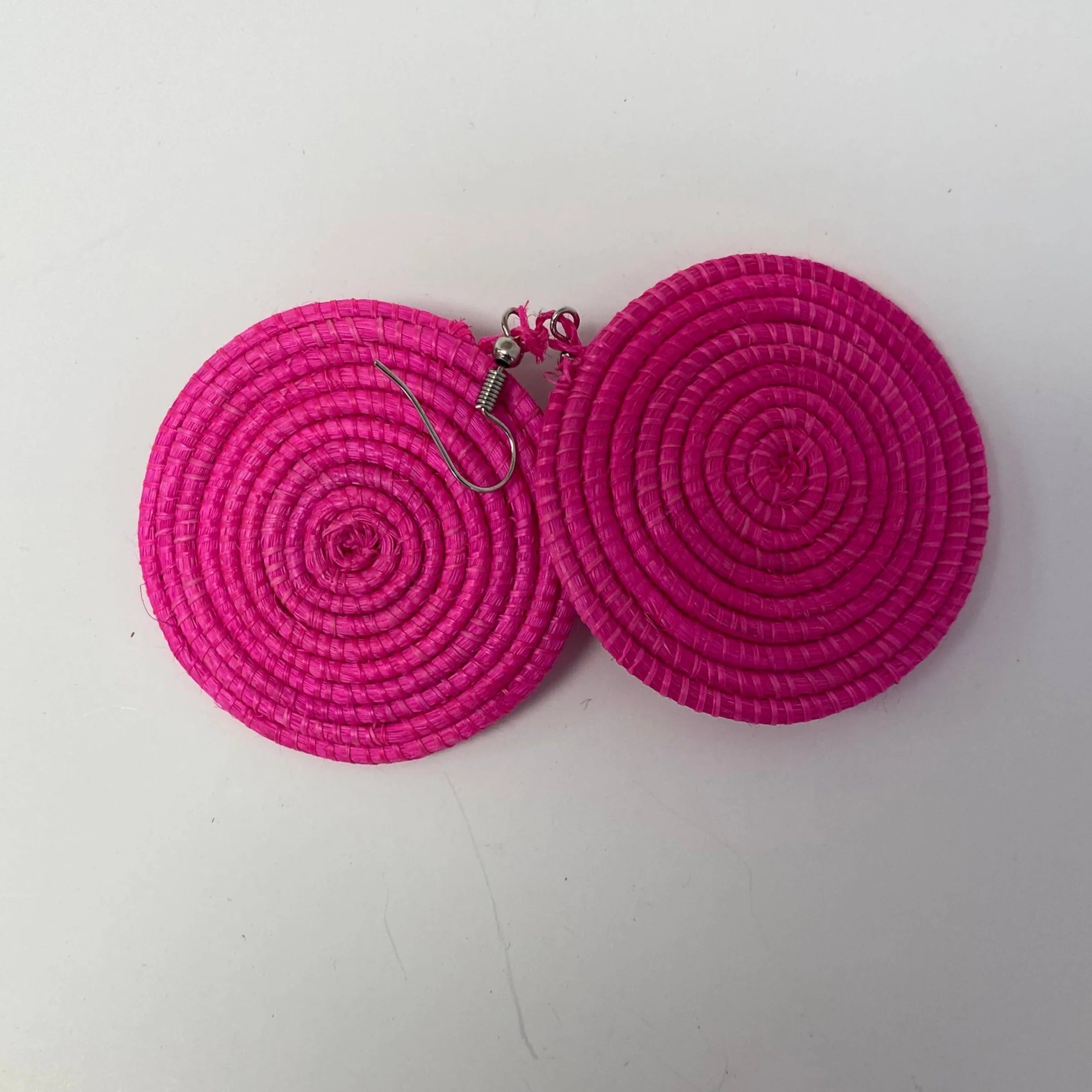 Bright Fair Trade Raffia Woven Earrings, Set of 12