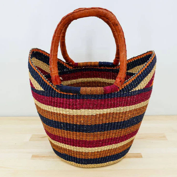 U-Shopper Tote Basket Bag, Multi-Color