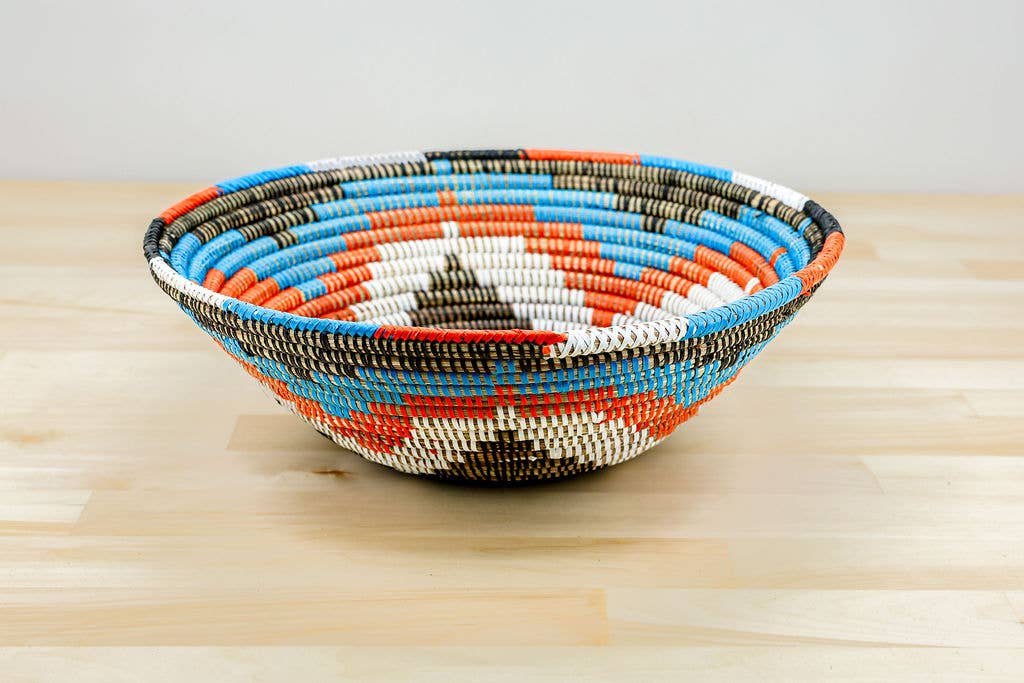 Handwoven African Sweetgrass Basket – Multicolor