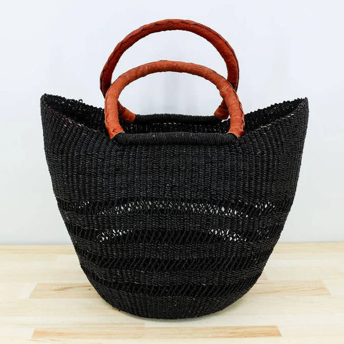 U-Shopper Tote Basket Bag, Solid Open weave