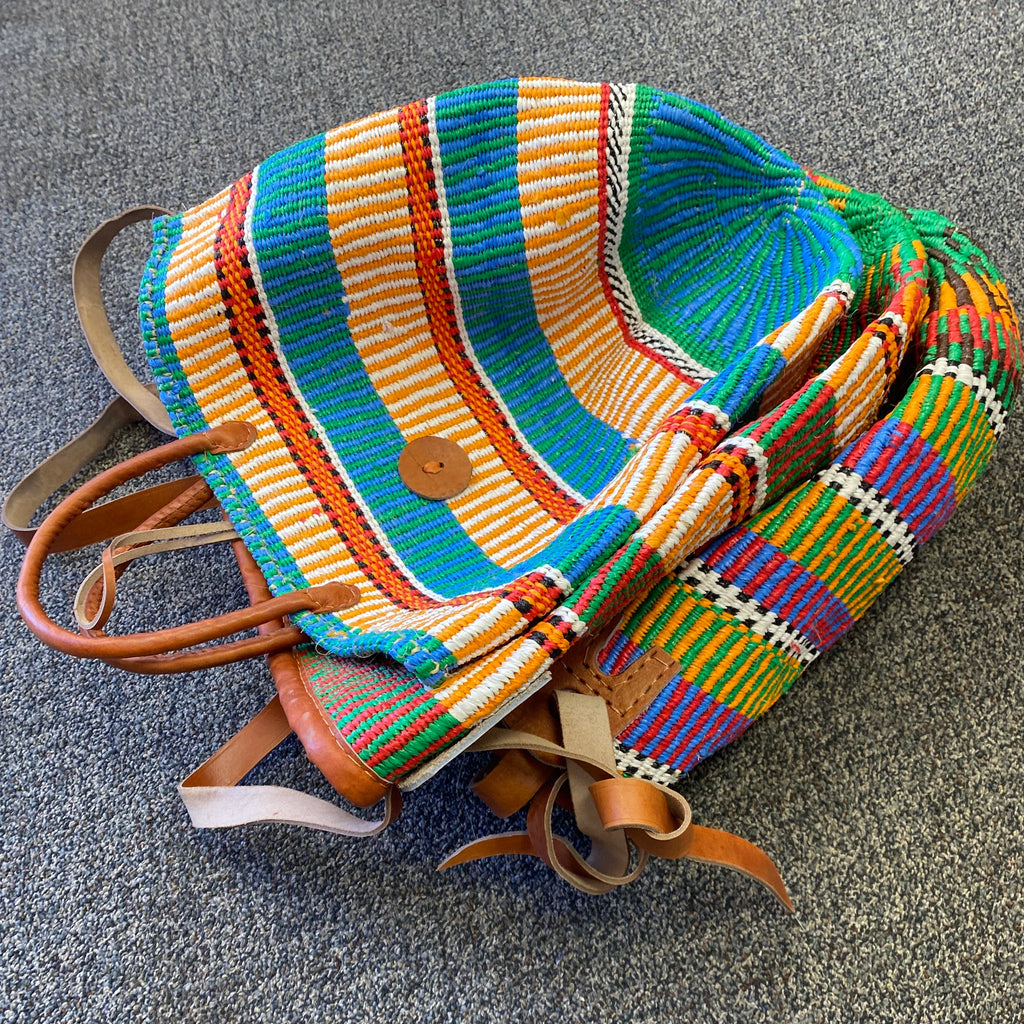 Recycled Plastic and Sisal Open Tote Bag