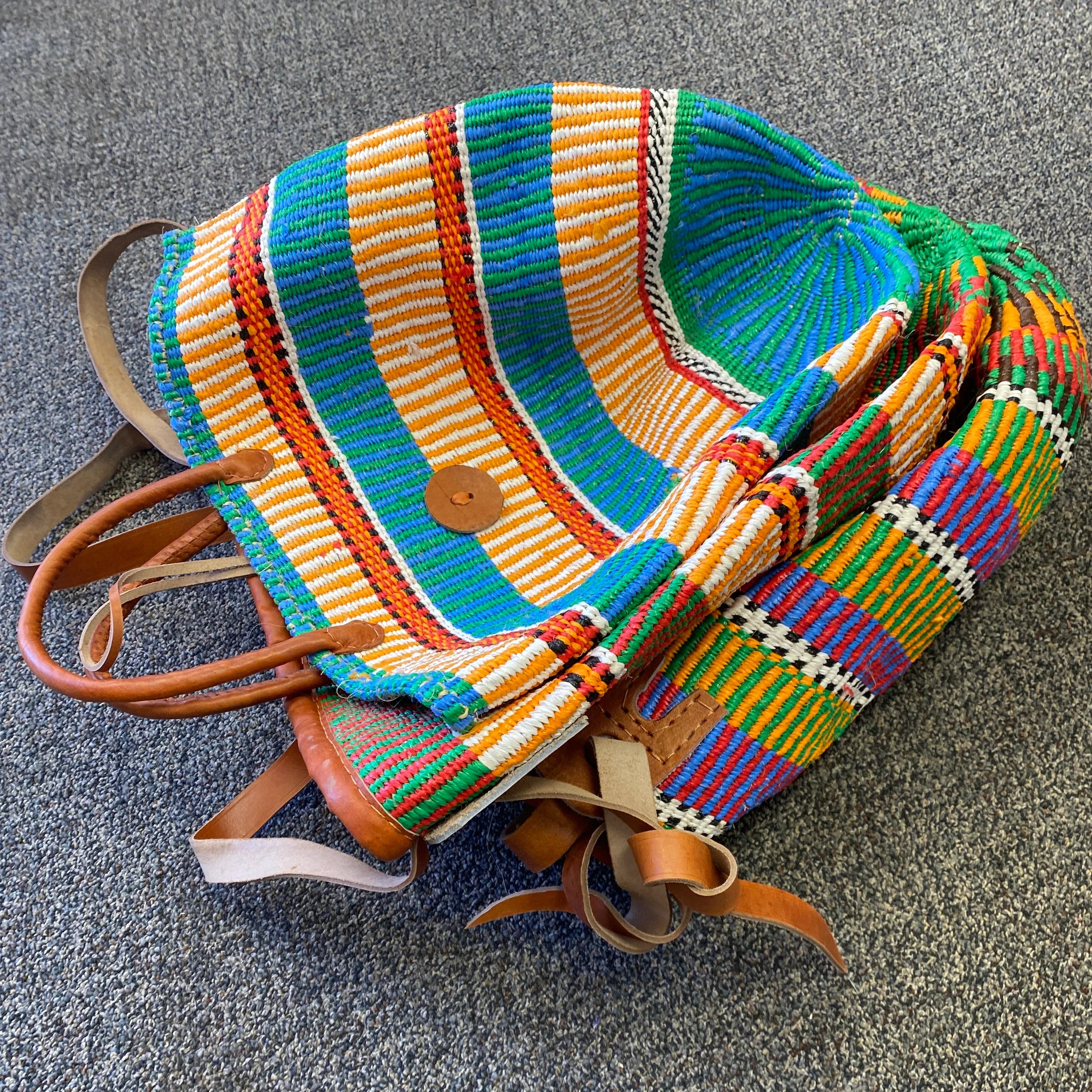 Recycled Plastic and Sisal Open Tote Bag