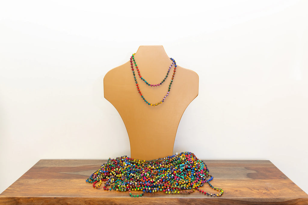 Fabric and Bead Necklace