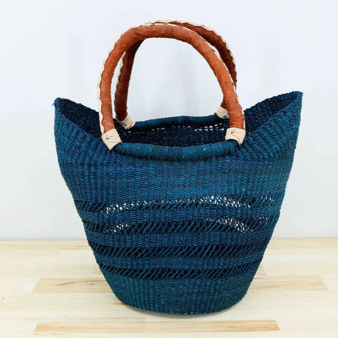 U-Shopper Tote Basket Bag, Solid Open weave