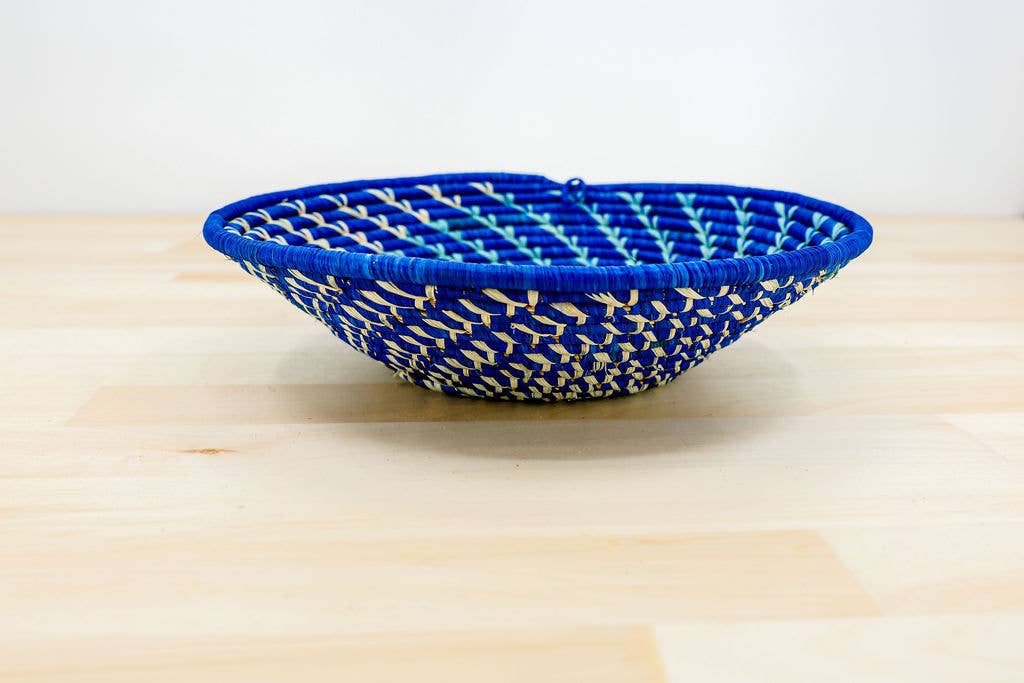 Sky Blue Raffia Fruit Basket