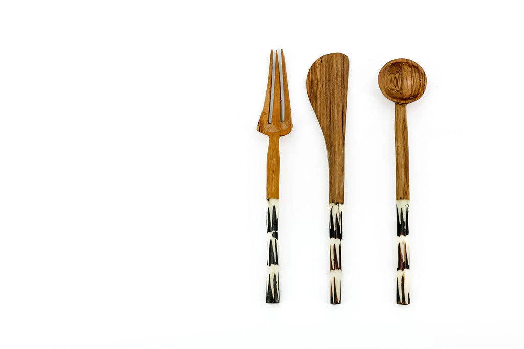 Wood and Bone Cutlery set