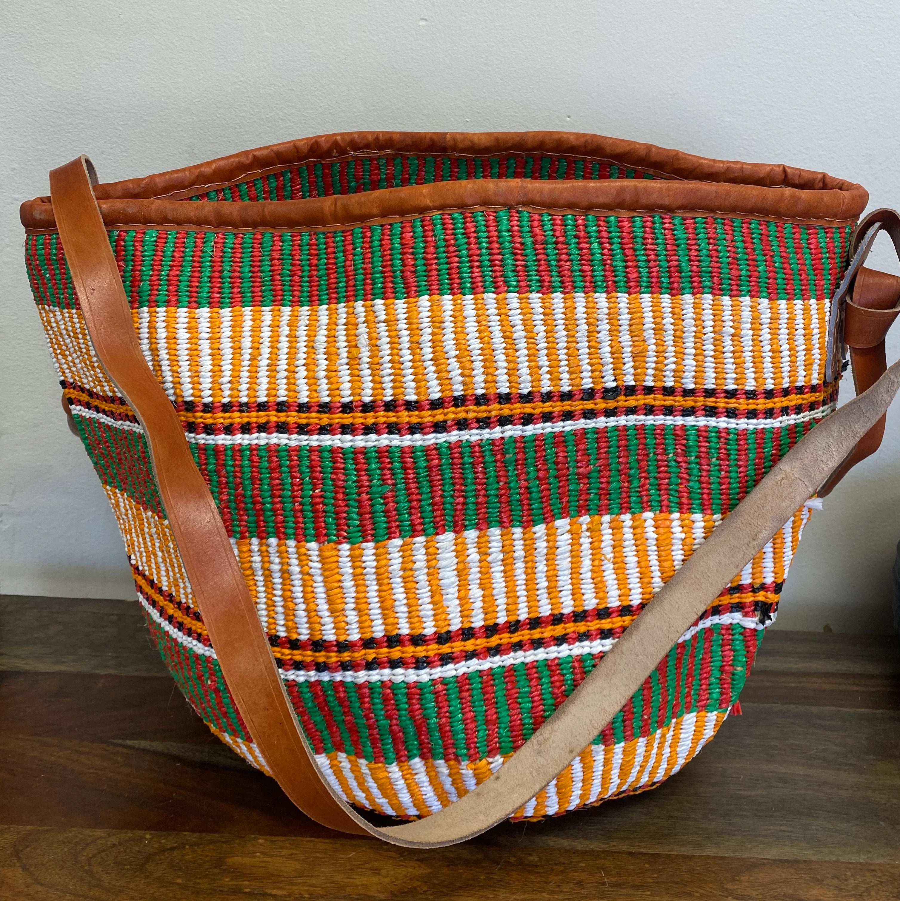 Recycled Plastic and Sisal Open Tote Bag