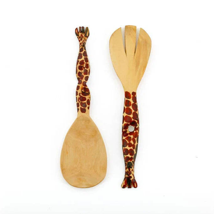 Wooden Serving Spoons, Twisted Giraffe