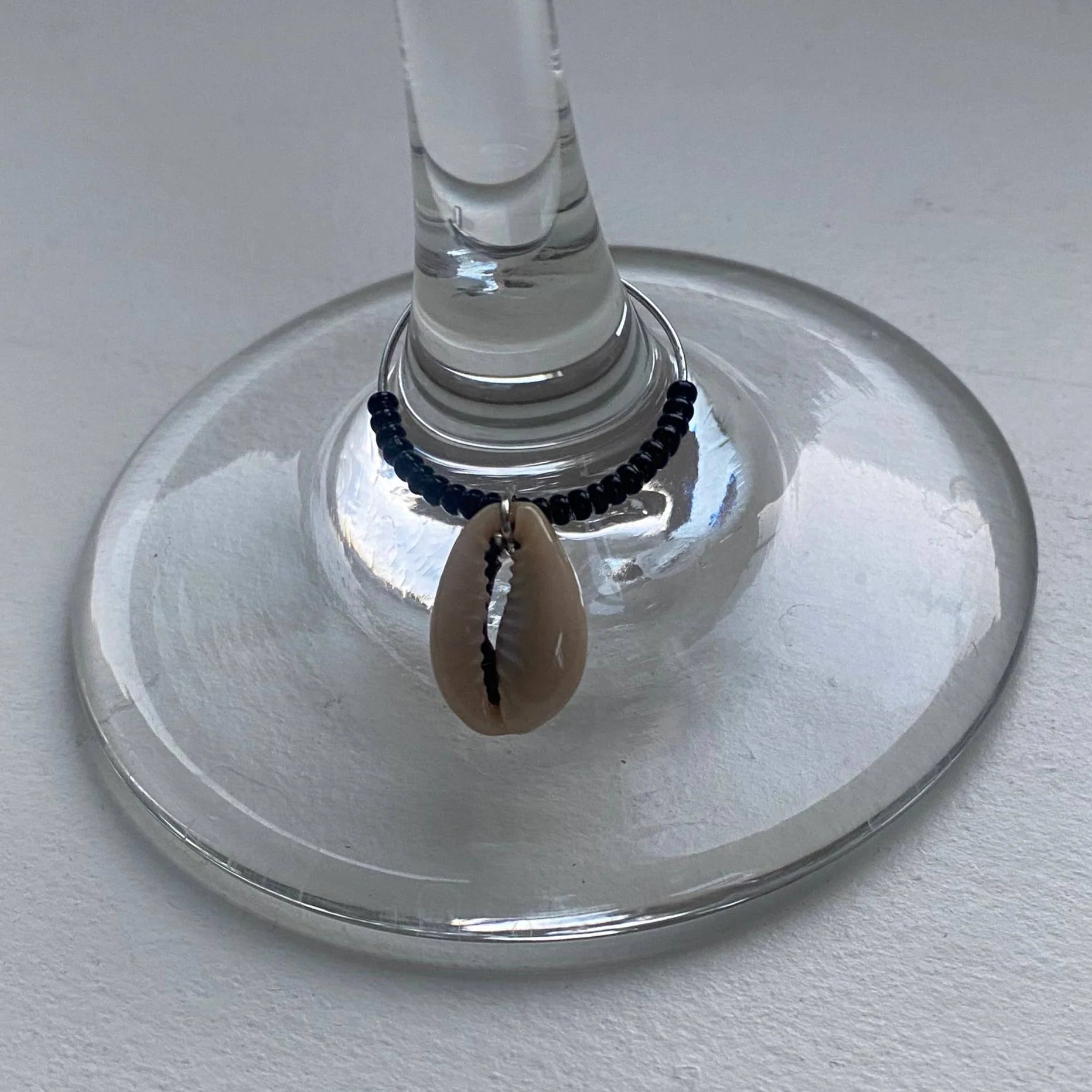 Handmade Up-cycled Bone and Cowrie Shell Wine Charms, Set of Six