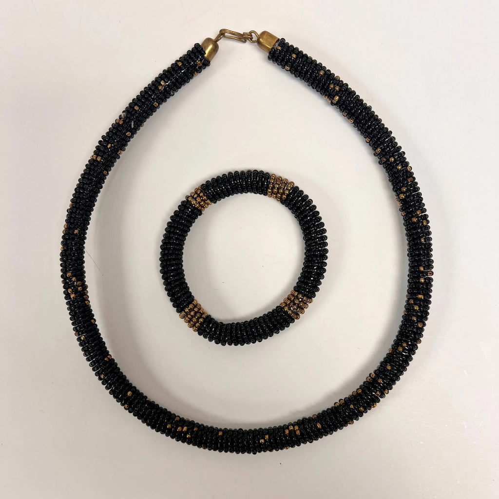 Maasai Beaded Necklace and Bracelet Set