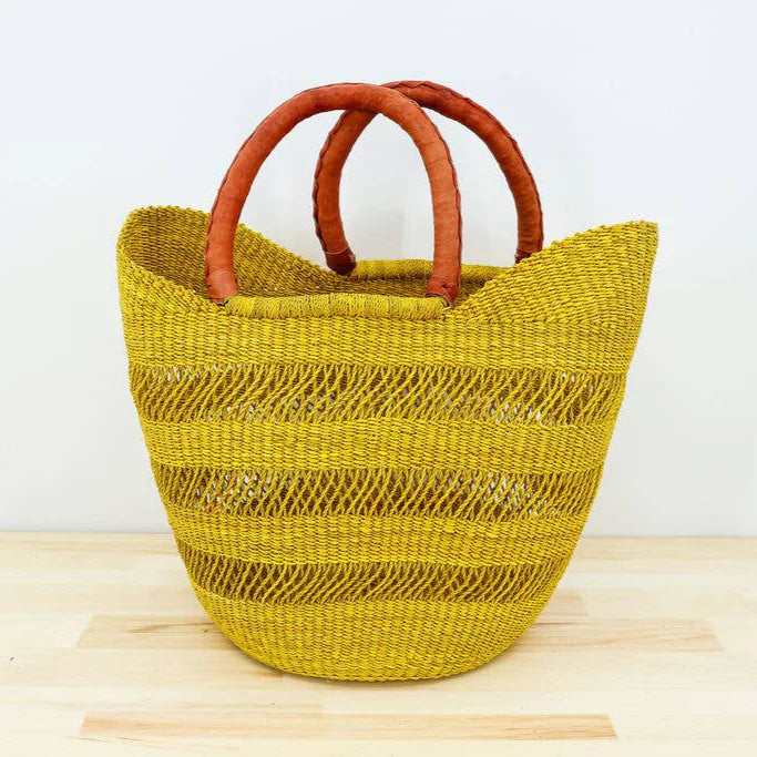 U-Shopper Tote Basket Bag, Solid Open weave