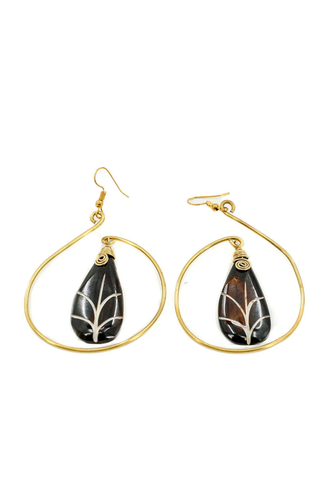 Bone Brass Earrings, Set of 12