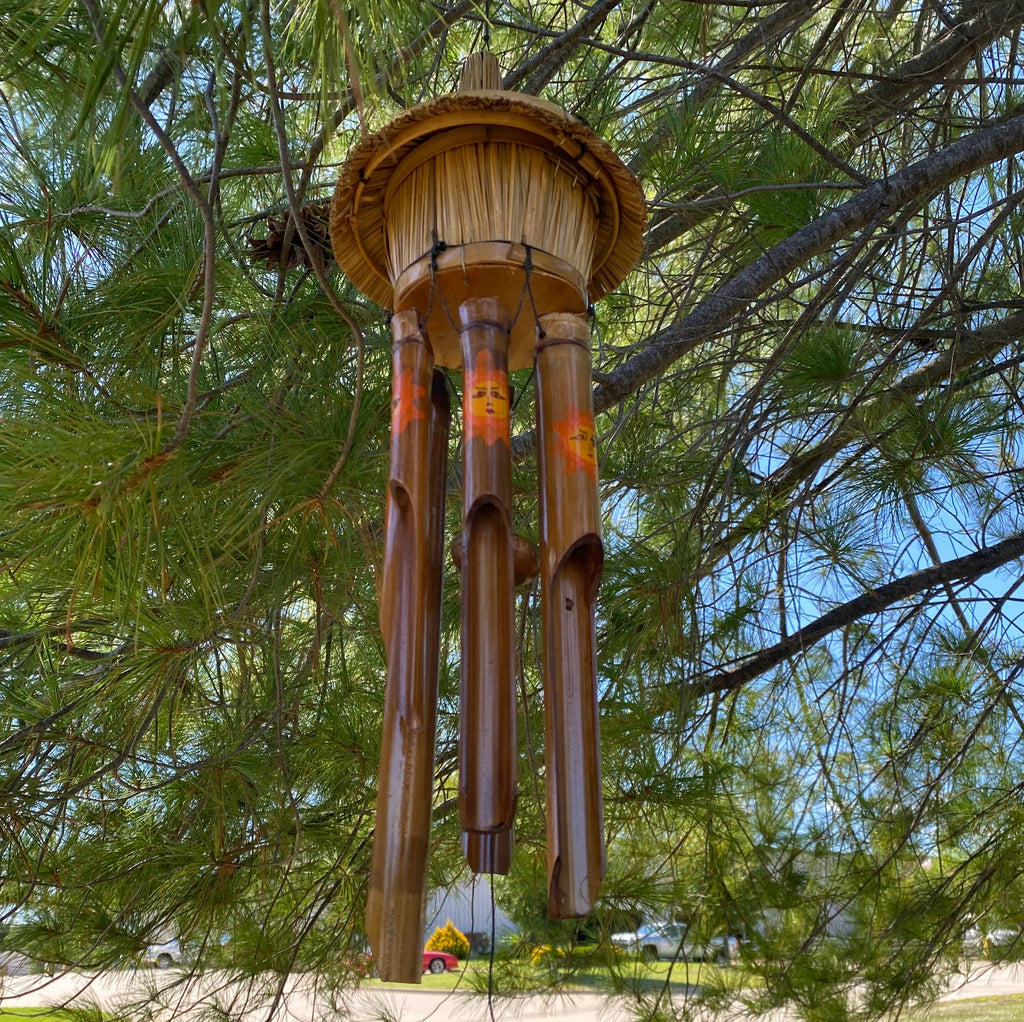 Painted Sunshine Birdhouse Bamboo Wind Chime