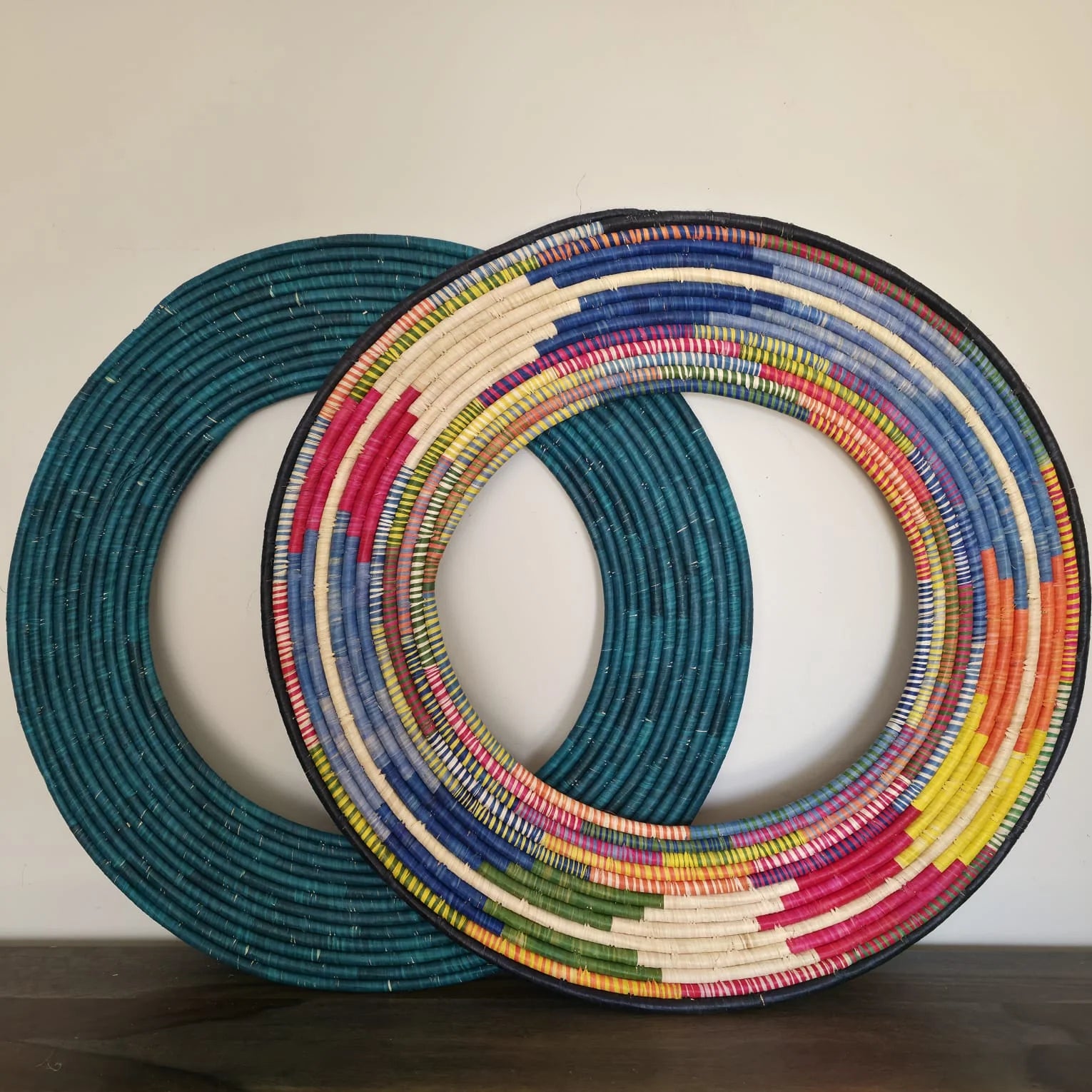 Mpigi Open Raffia Rainbow Wall Hanging