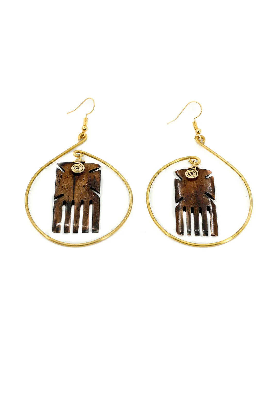 Bone Brass Earrings, Set of 12