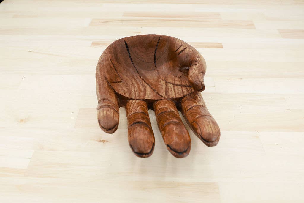 Single Wooden Helping Hands Bowl
