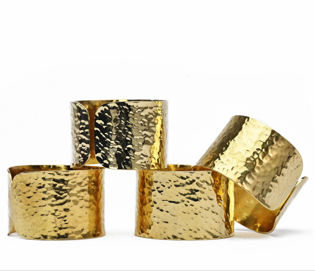 Fair Trade Recycled Brass Napkin Rings, Set of 4