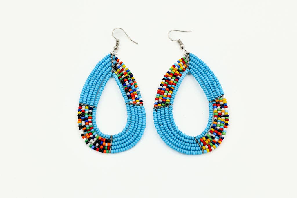 Maasai Hoop Beaded Earrings, Set of 12