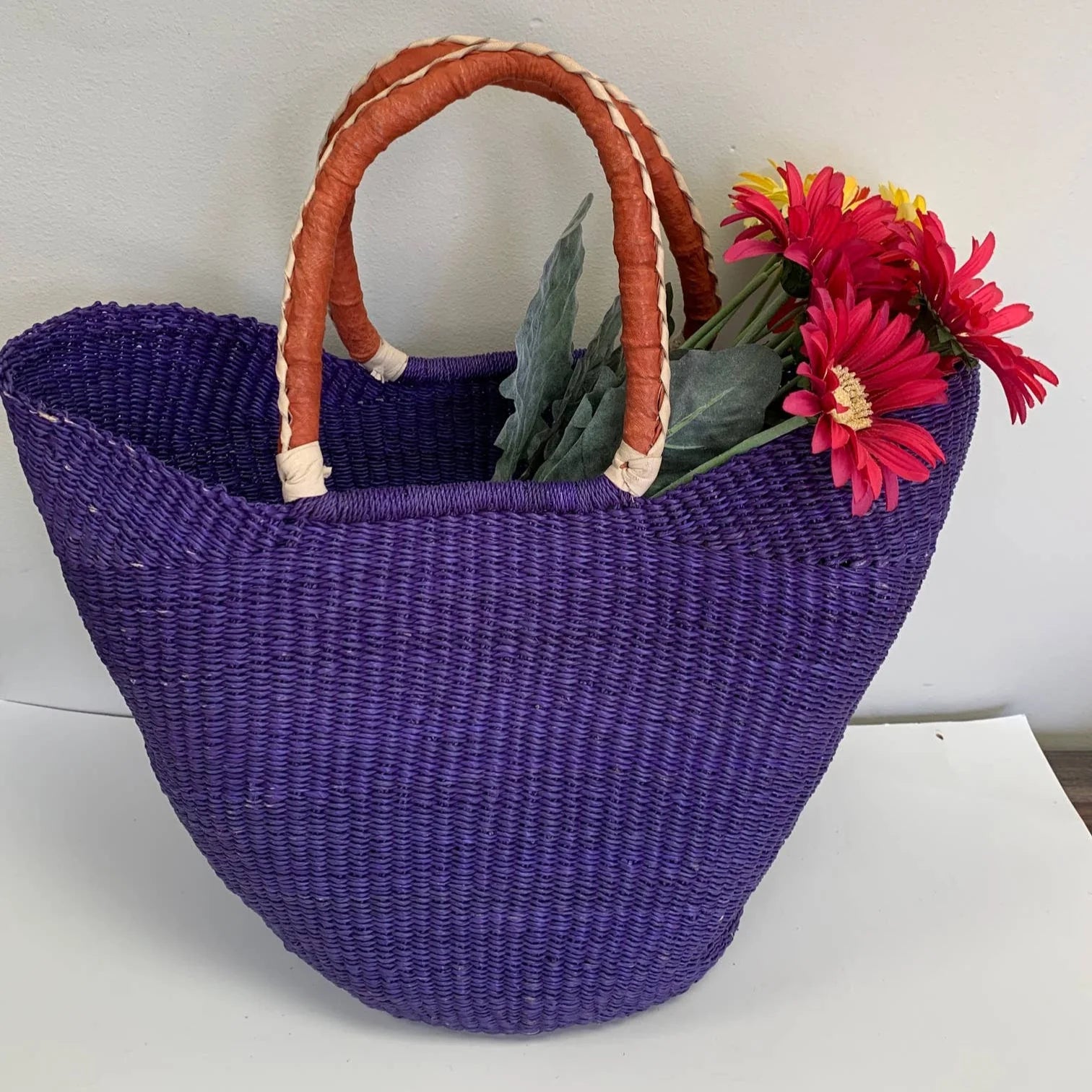 U-Shopper Tote Basket Bag, Solid