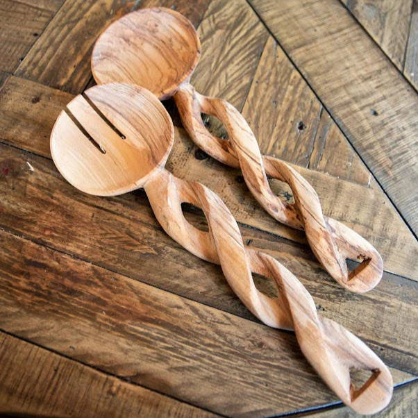 Wooden Serving Spoons, Twist