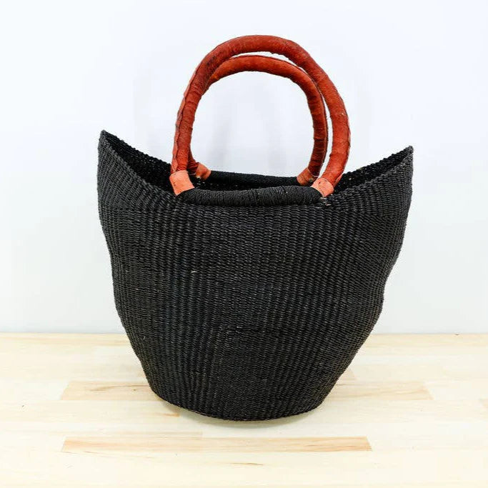 U-Shopper Tote Basket Bag, Solid