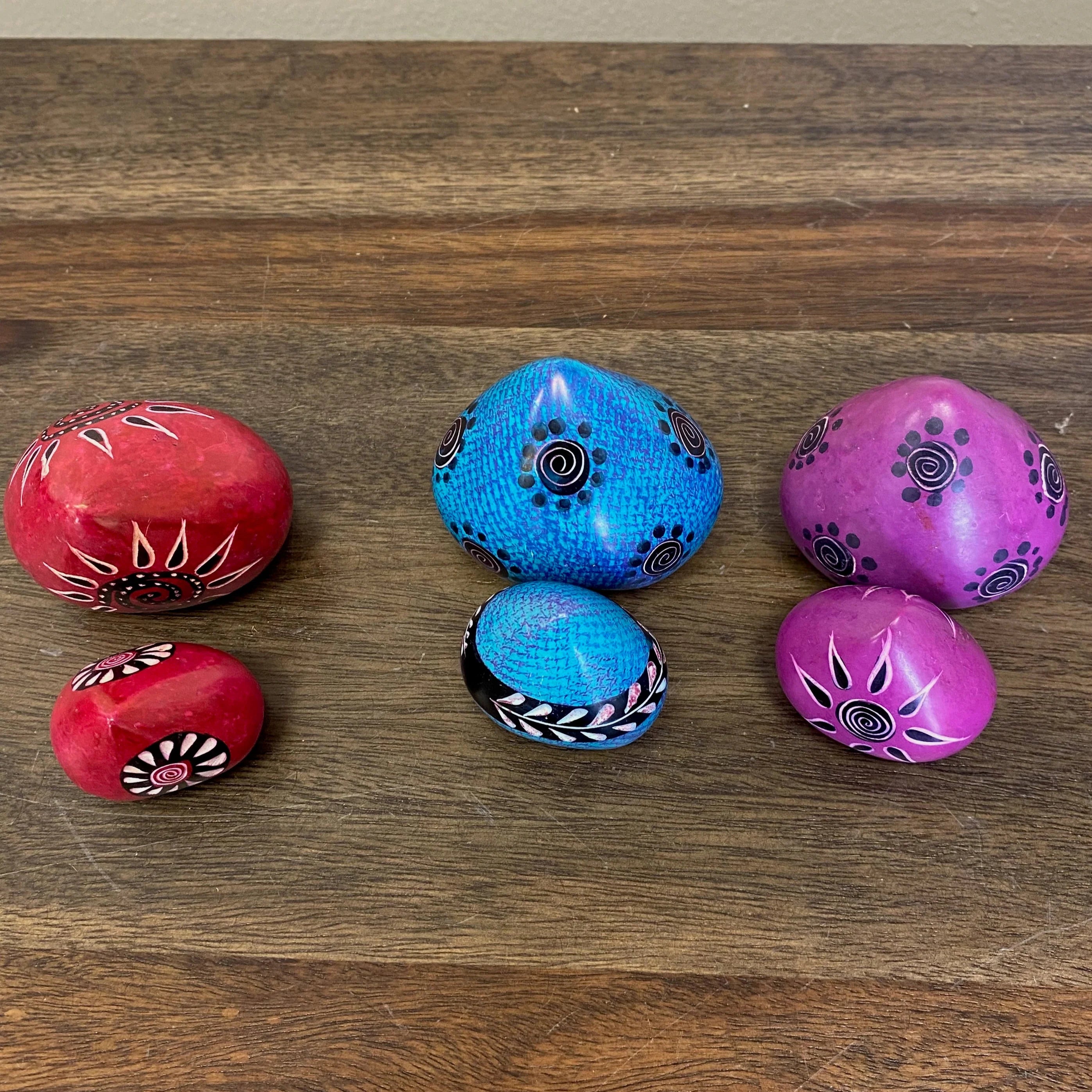 Soapstone Medium Hearts-Set of 6