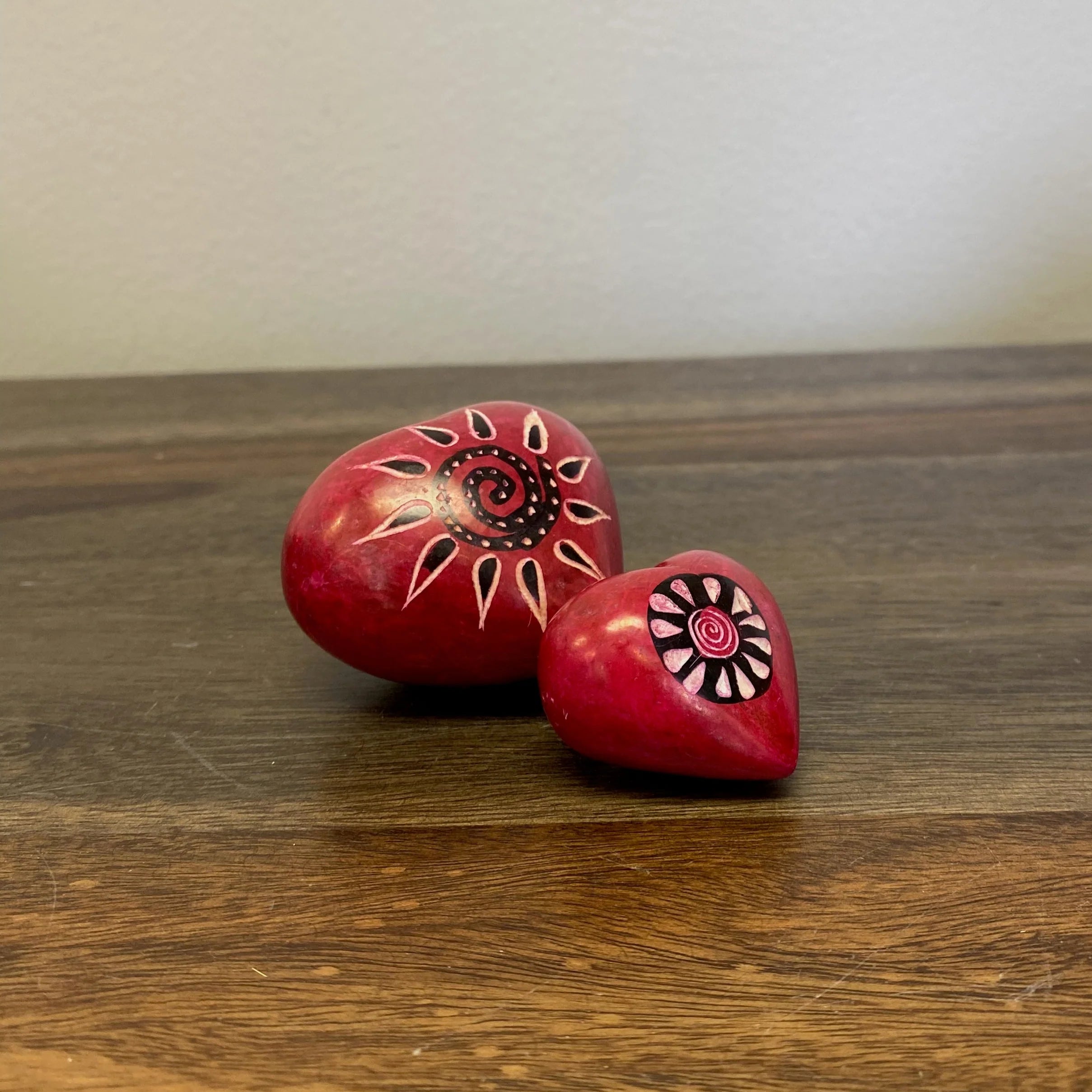 Soapstone Medium Hearts-Set of 6