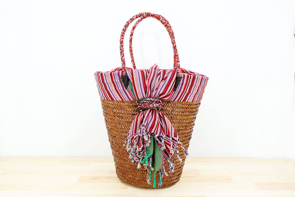 Kikapu Lamu Caramel Tote Basket