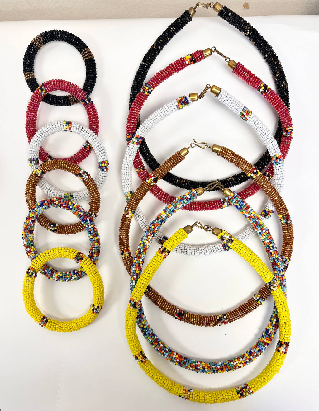 Maasai Beaded Necklace and Bracelet Set