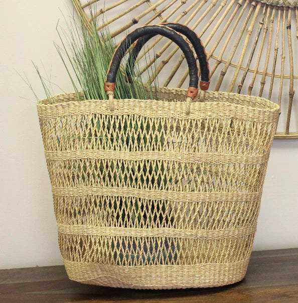 Lace Basket Tote Bag, Medium