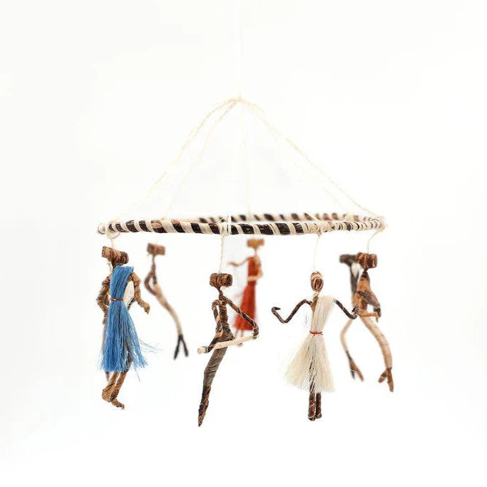 Handmade Banana Leaf & Sisal Dancer Mobile
