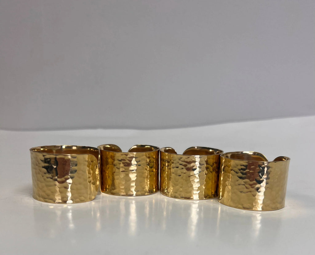 Fair Trade Recycled Brass Napkin Rings, Set of 4