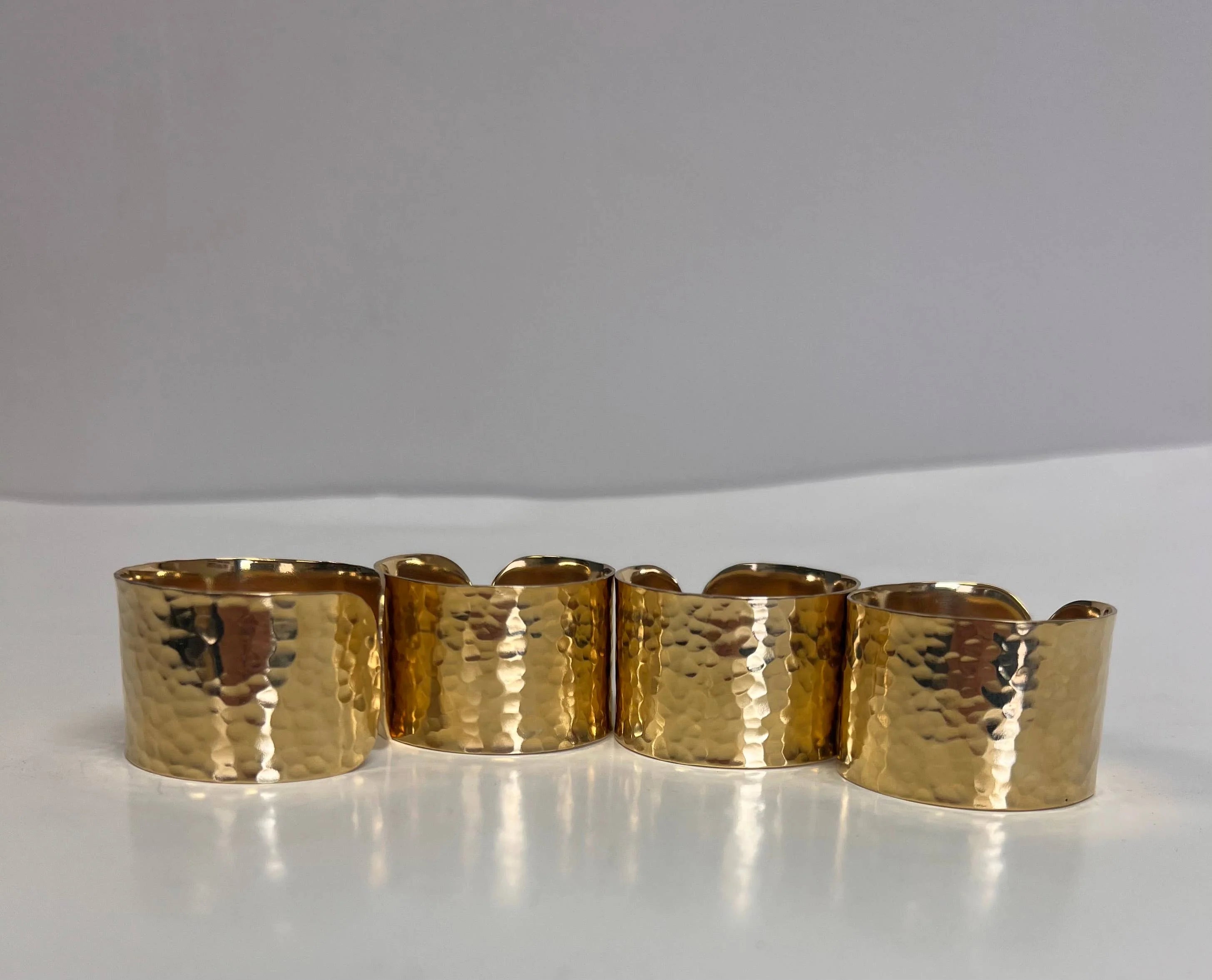 Fair Trade Recycled Brass Napkin Rings, Set of 4
