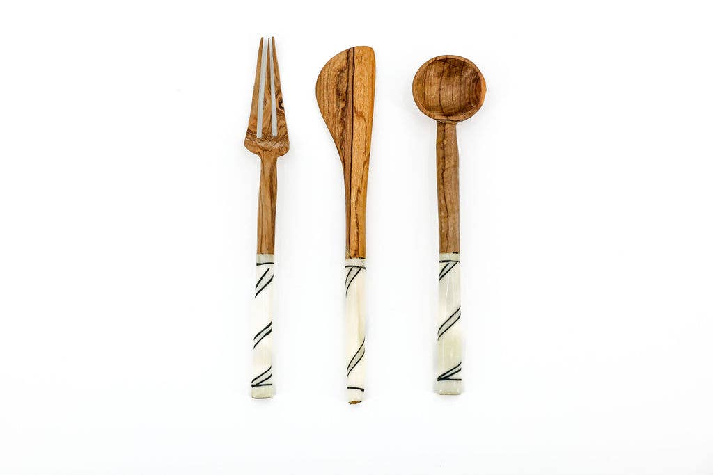 Wood and Bone Cutlery set