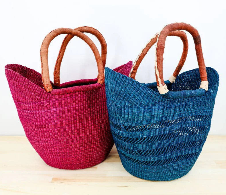 U-Shopper Tote Basket Bag, Solid