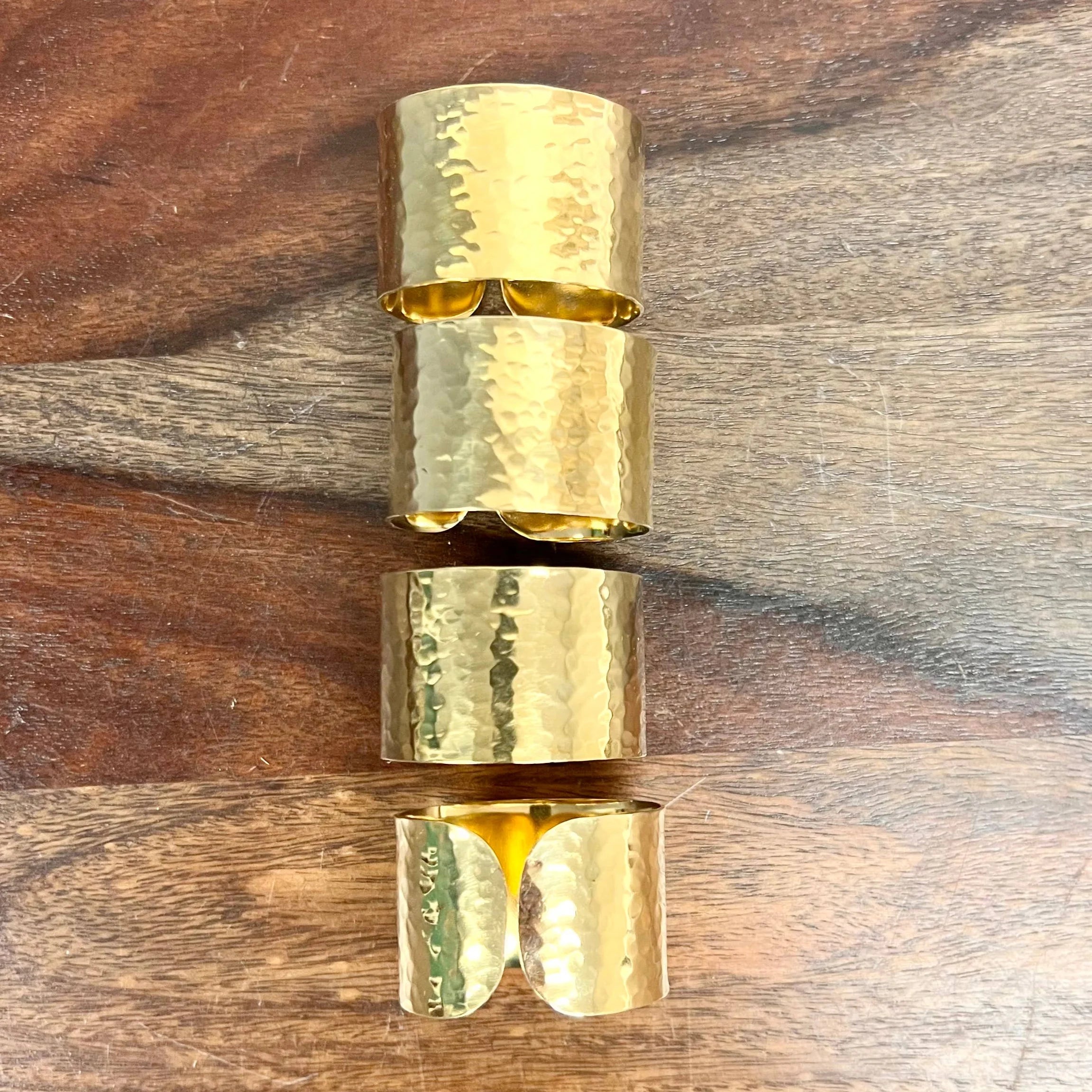 Fair Trade Recycled Brass Napkin Rings, Set of 4