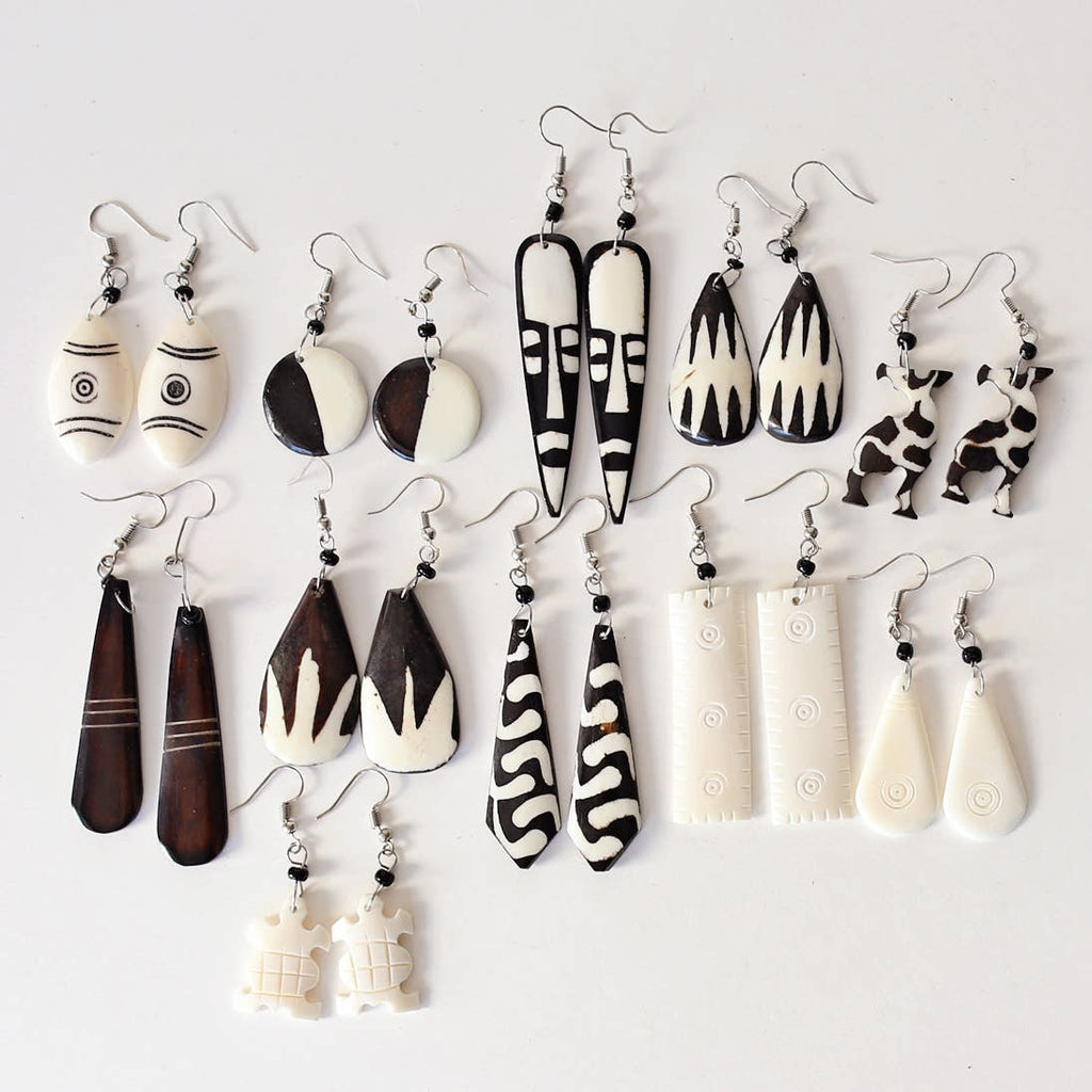 Bone Earrings , Set of 12