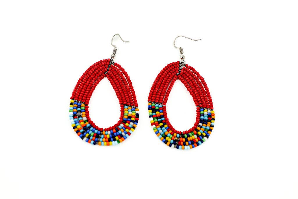 Maasai Hoop Beaded Earrings, Set of 12
