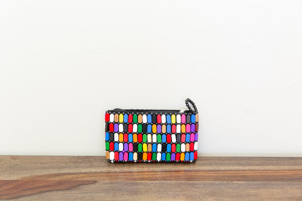 Multicolor Wooden Clutch Purse