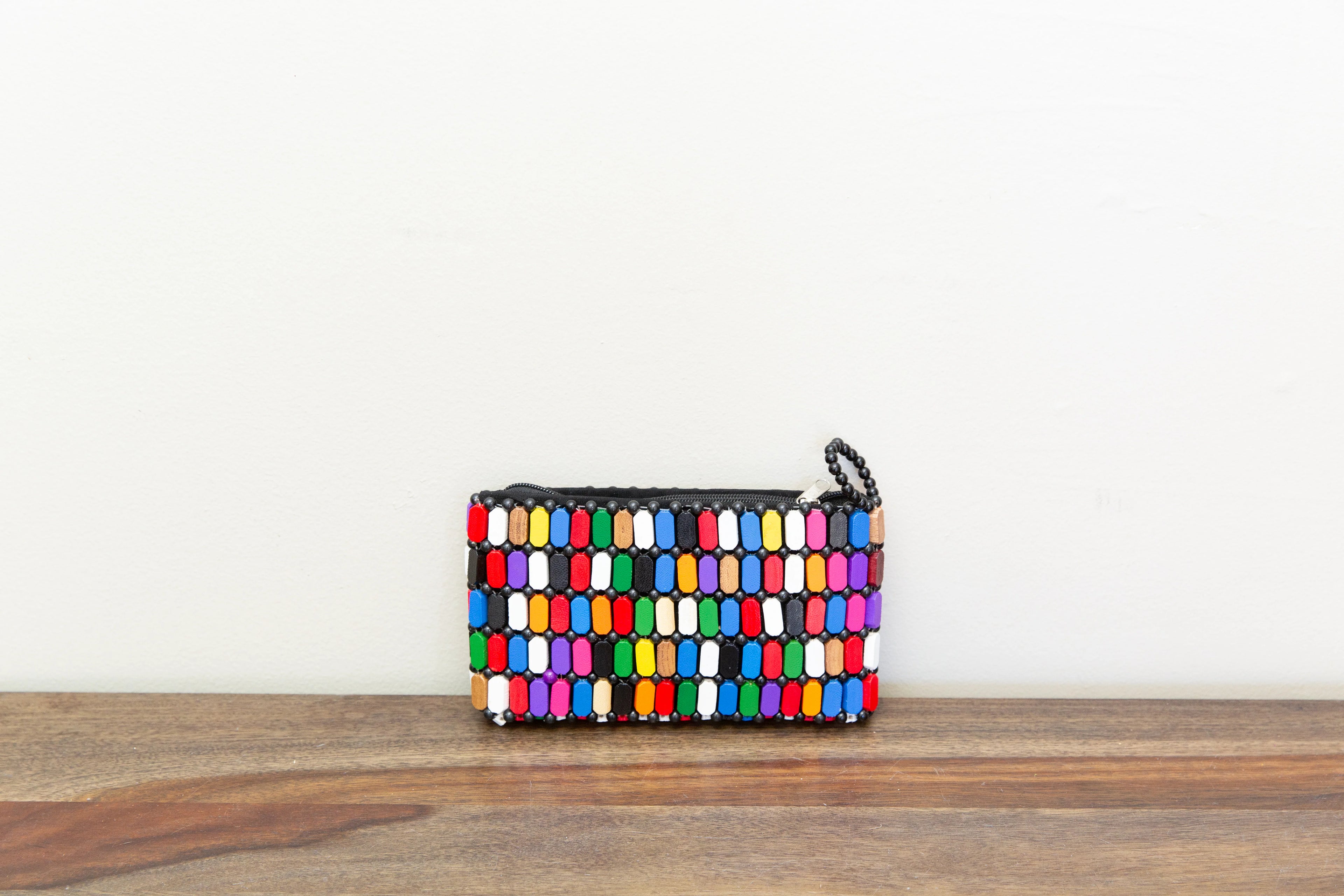 Multicolor Wooden Clutch Purse