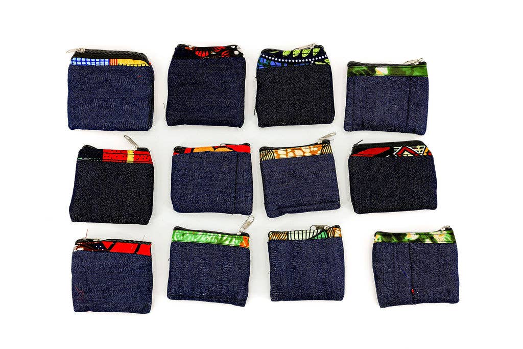 Denim Coin Purse, Set of 12