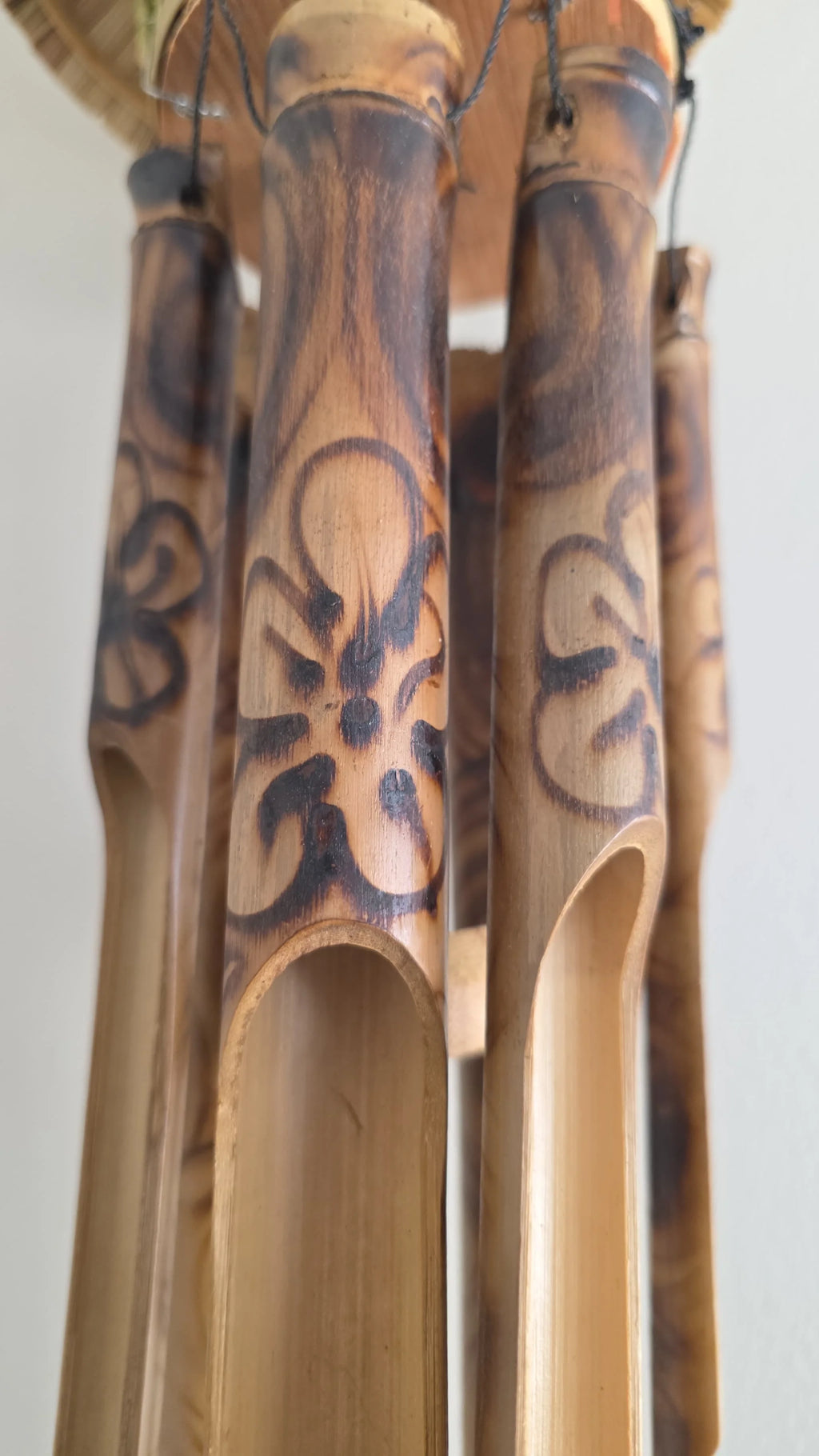 Fire-Burnt Birdhouse Bamboo Wind Chime