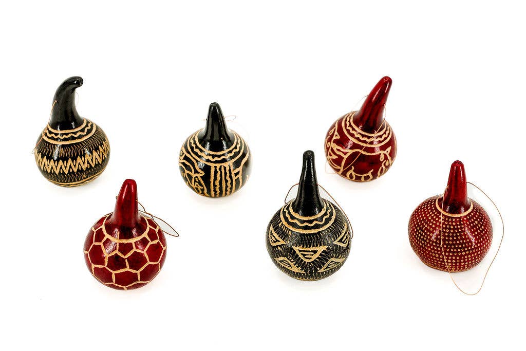Christmas Ornament, Gourd, Set of 6